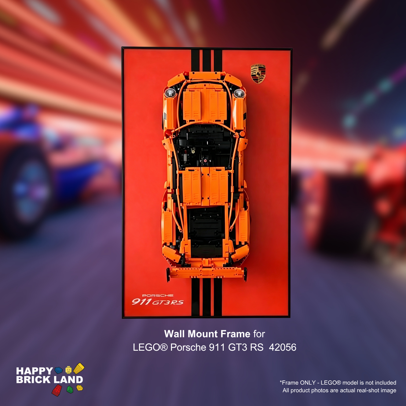 Wall Mount Display Frame for Supercar Model 42056 | Happy Brick Land