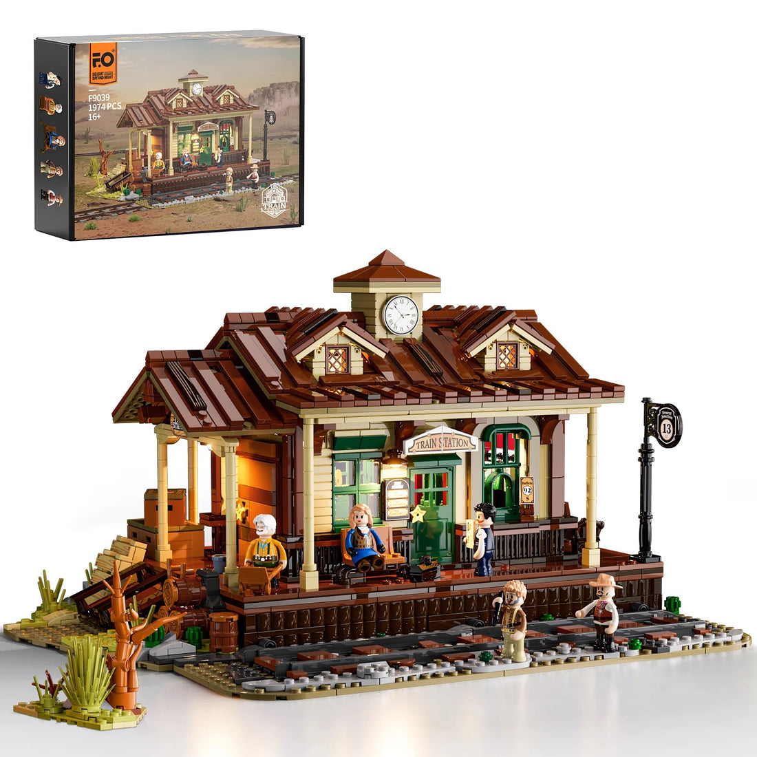 West Train Station 1974PCS - Happy Brick Land