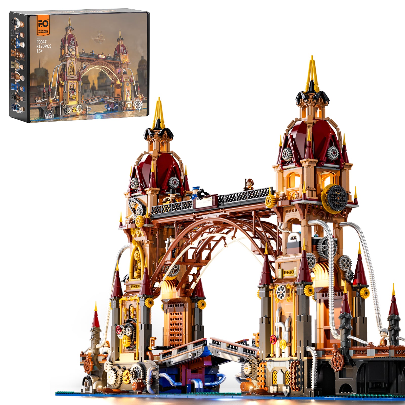Steampunk City Bridge - Happy Brick Land