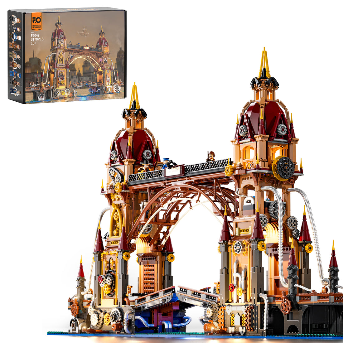 Steampunk City Bridge - Happy Brick Land
