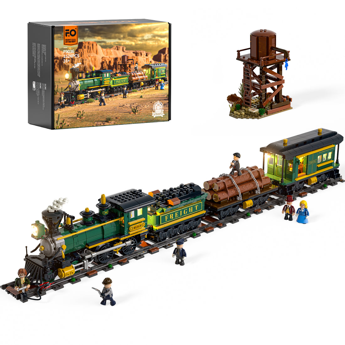 Western Freight Train 1524pcs - Happy Brick Land