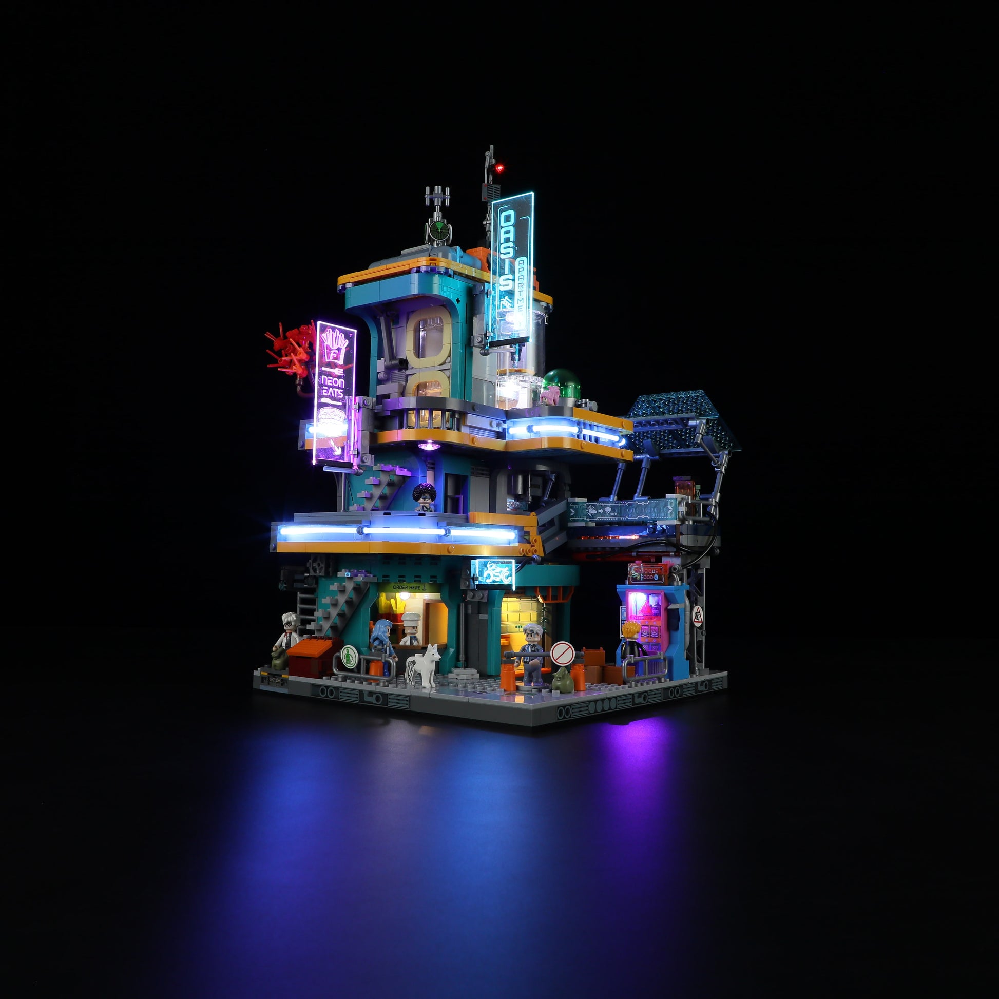 Cyberpunk Neoncity Apartment 2507PCS - Happy Brick Land