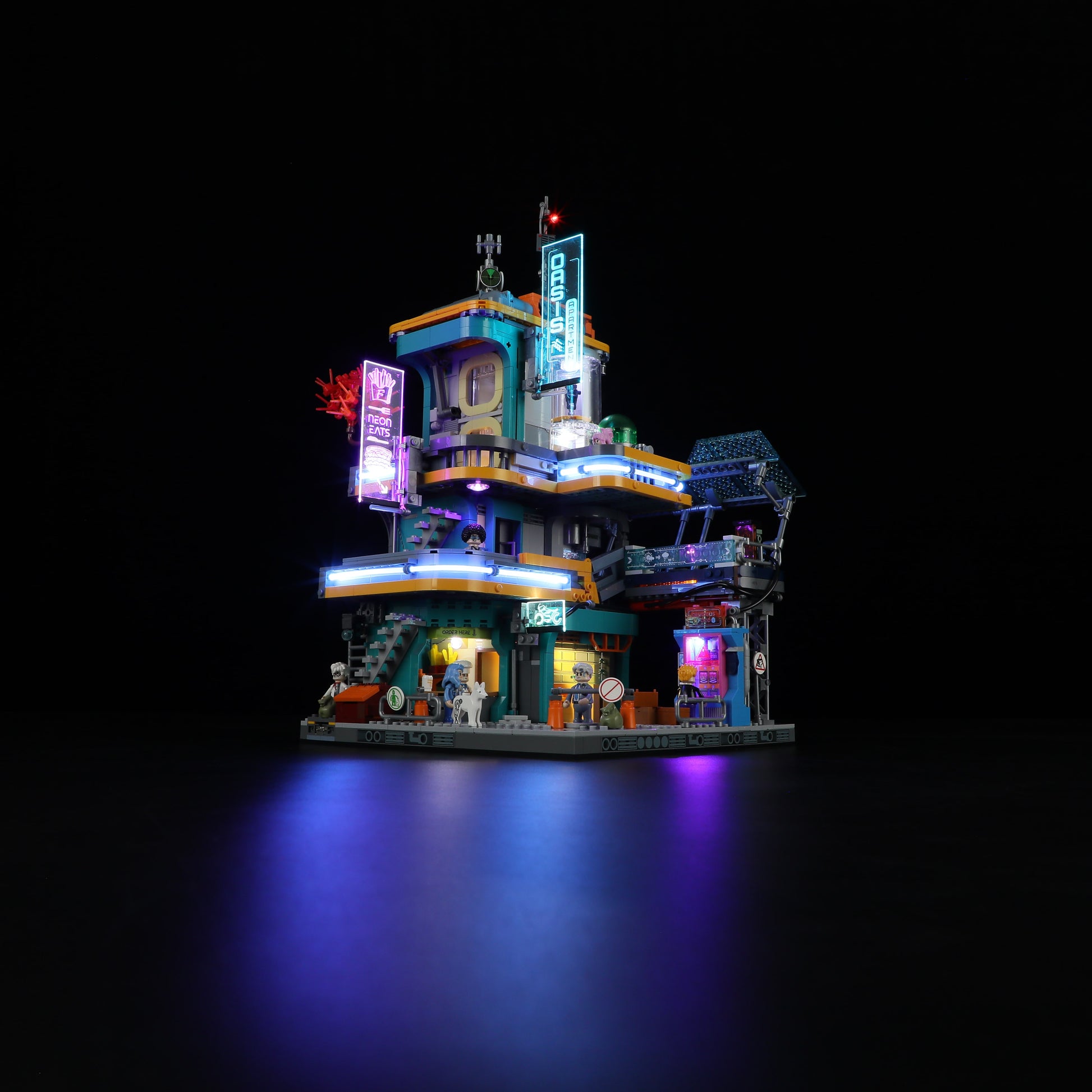 Cyberpunk Neoncity Apartment 2507PCS - Happy Brick Land