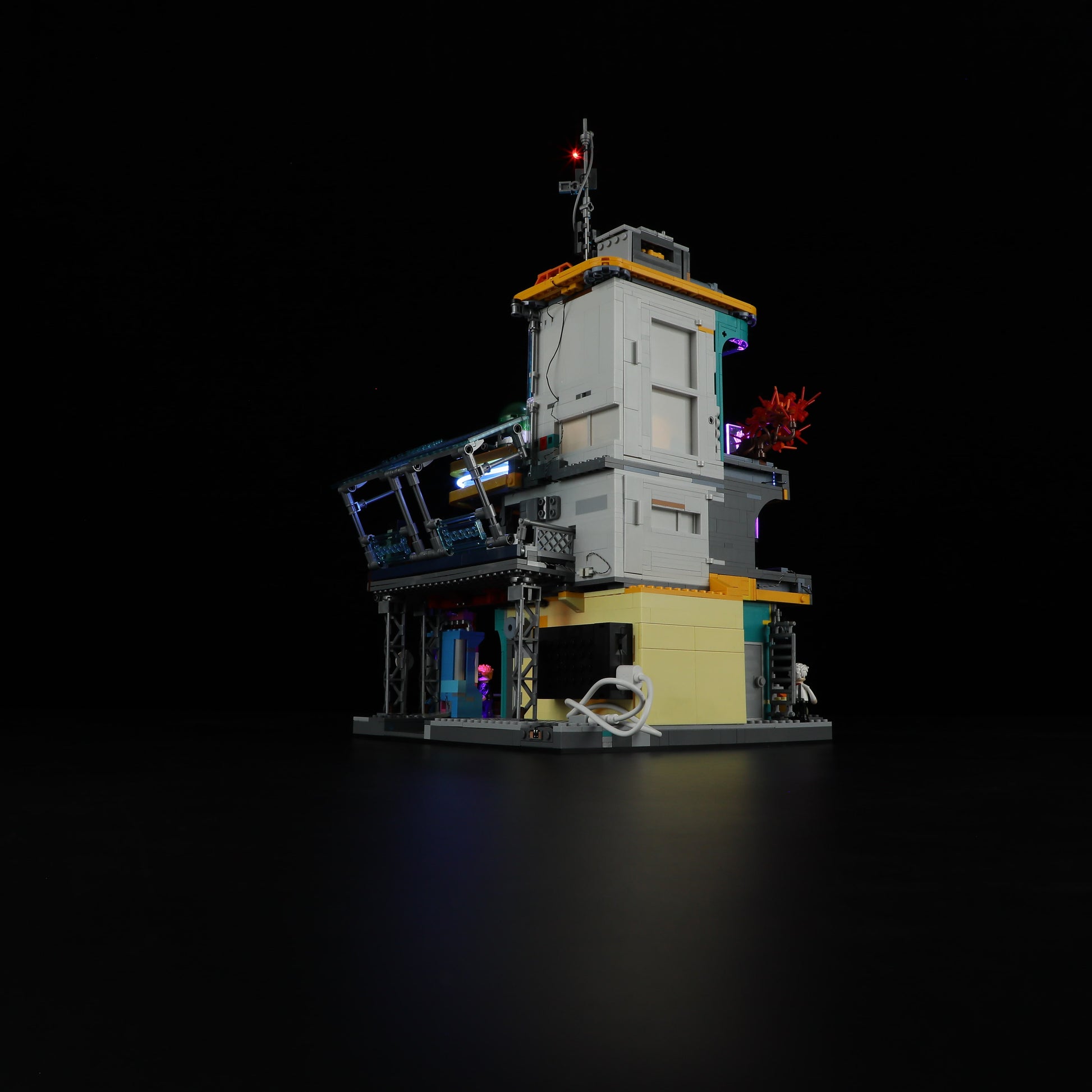 Cyberpunk Neoncity Apartment 2507PCS - Happy Brick Land
