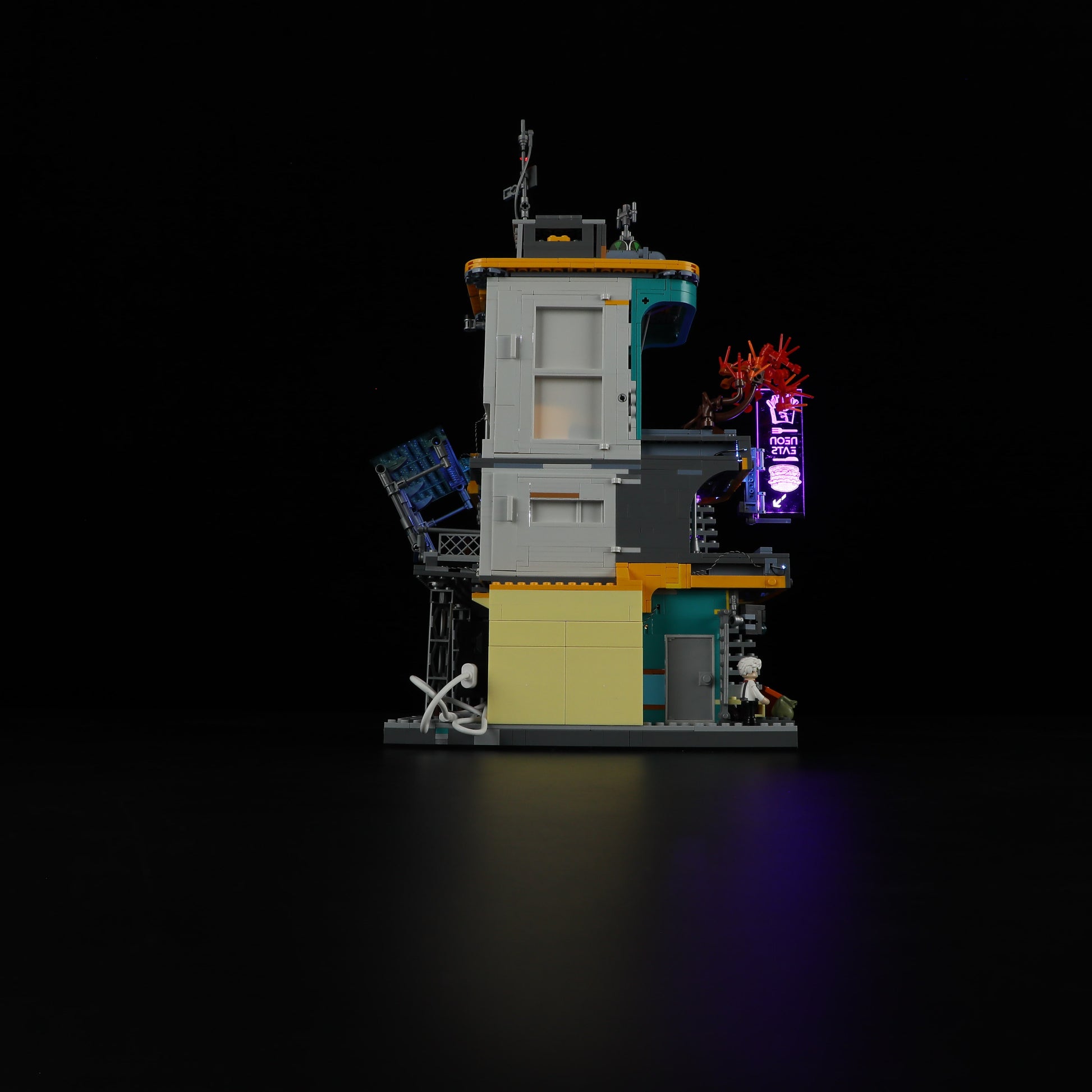 Cyberpunk Neoncity Apartment 2507PCS - Happy Brick Land