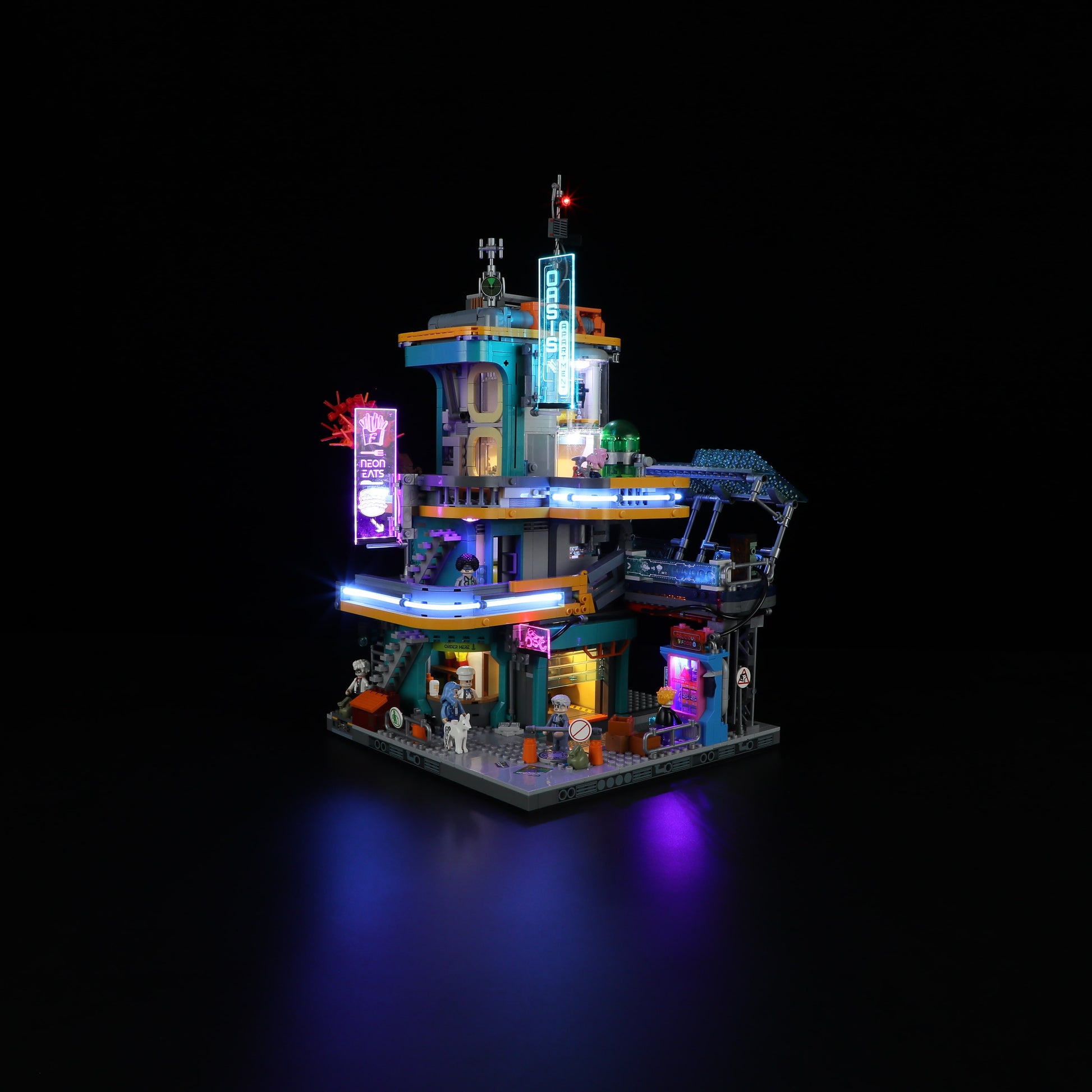 Cyberpunk Neoncity Apartment 2507PCS - Happy Brick Land