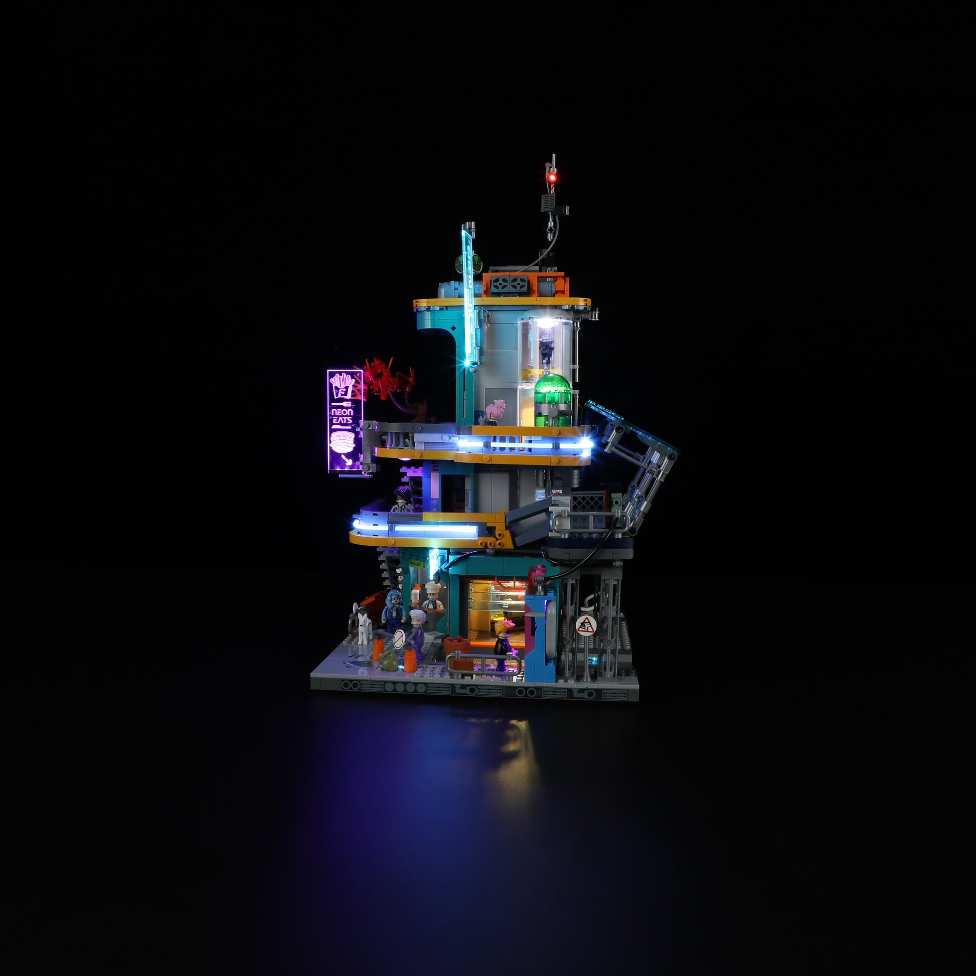Cyberpunk Neoncity Apartment 2507PCS - Happy Brick Land