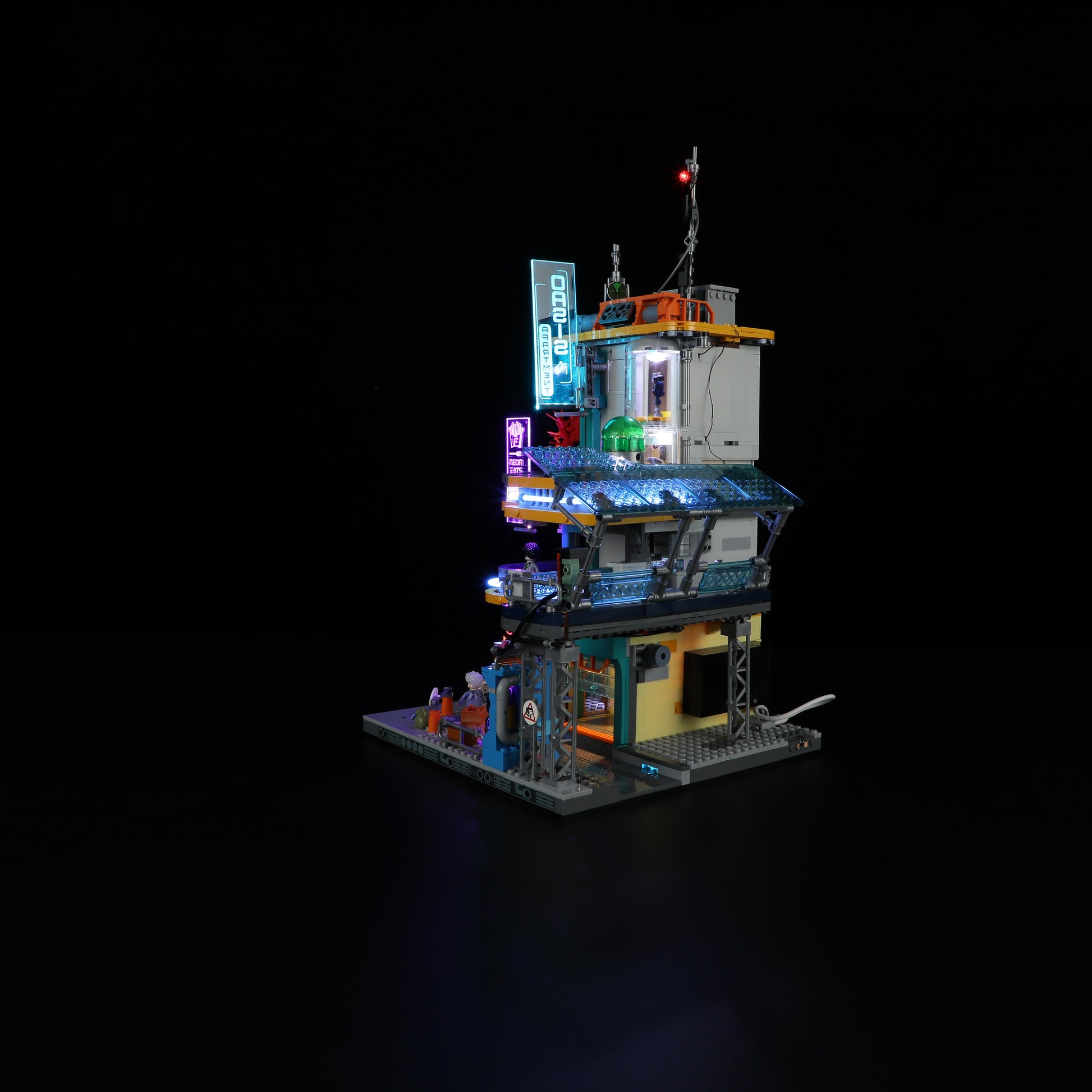 Cyberpunk Neoncity Apartment 2507PCS - Happy Brick Land