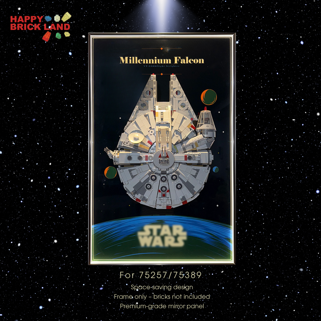 Display Frame for Space Starship Models 75257/75389(LED Version)
