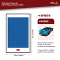 Wall mount frame for LEGO Bugatti Chiron 42083 with dimensions and Happy Brickworld branding.