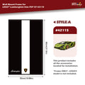 Wall mount frame for LEGO Lamborghini Sián FKP 37 42115 with dimensions and product details.