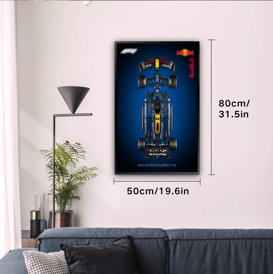 Wall Mount Display Frame for Formula 1 Racing Car Model RB20 42206