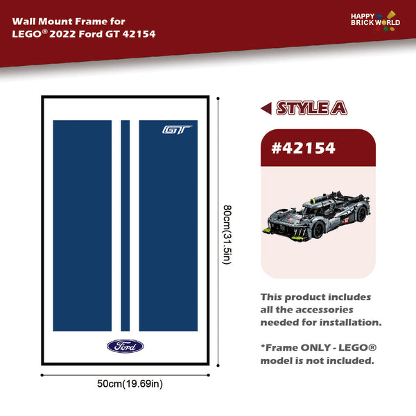 Wall Mount Display Frame for Technical Supercar Model 42154