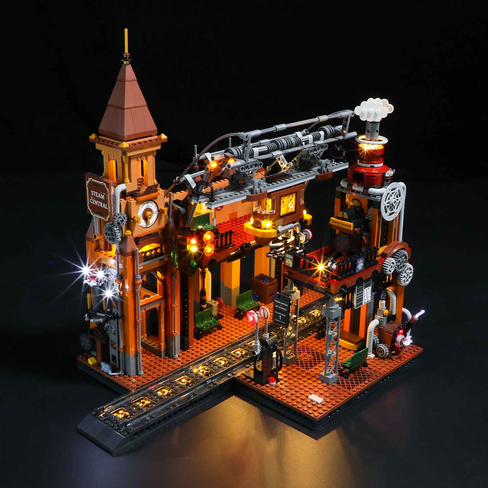 Steampunk Train Station 1843pcs - Happy Brick Land