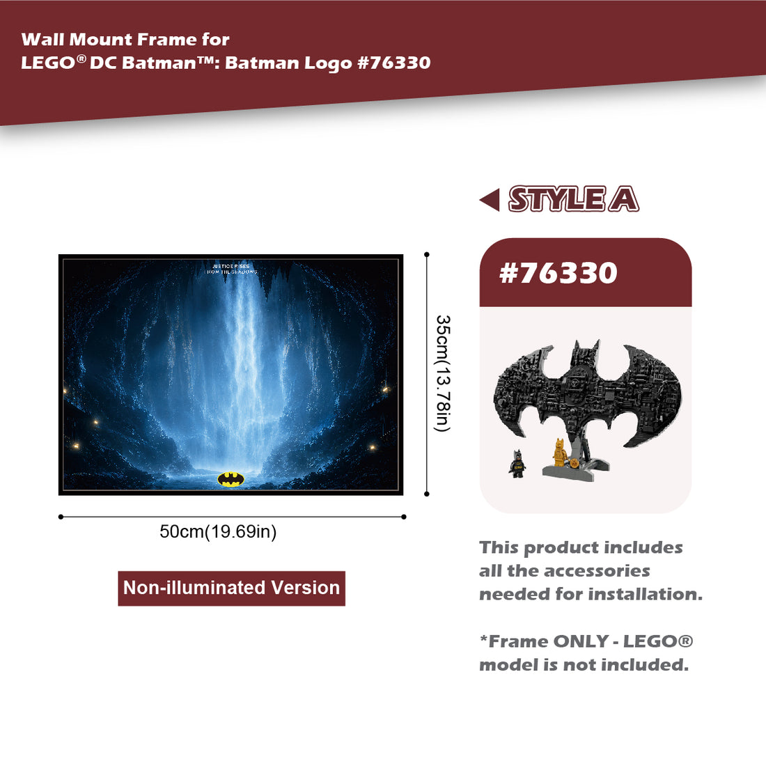 Wall Mount Frame for Batman™ Logo 76330