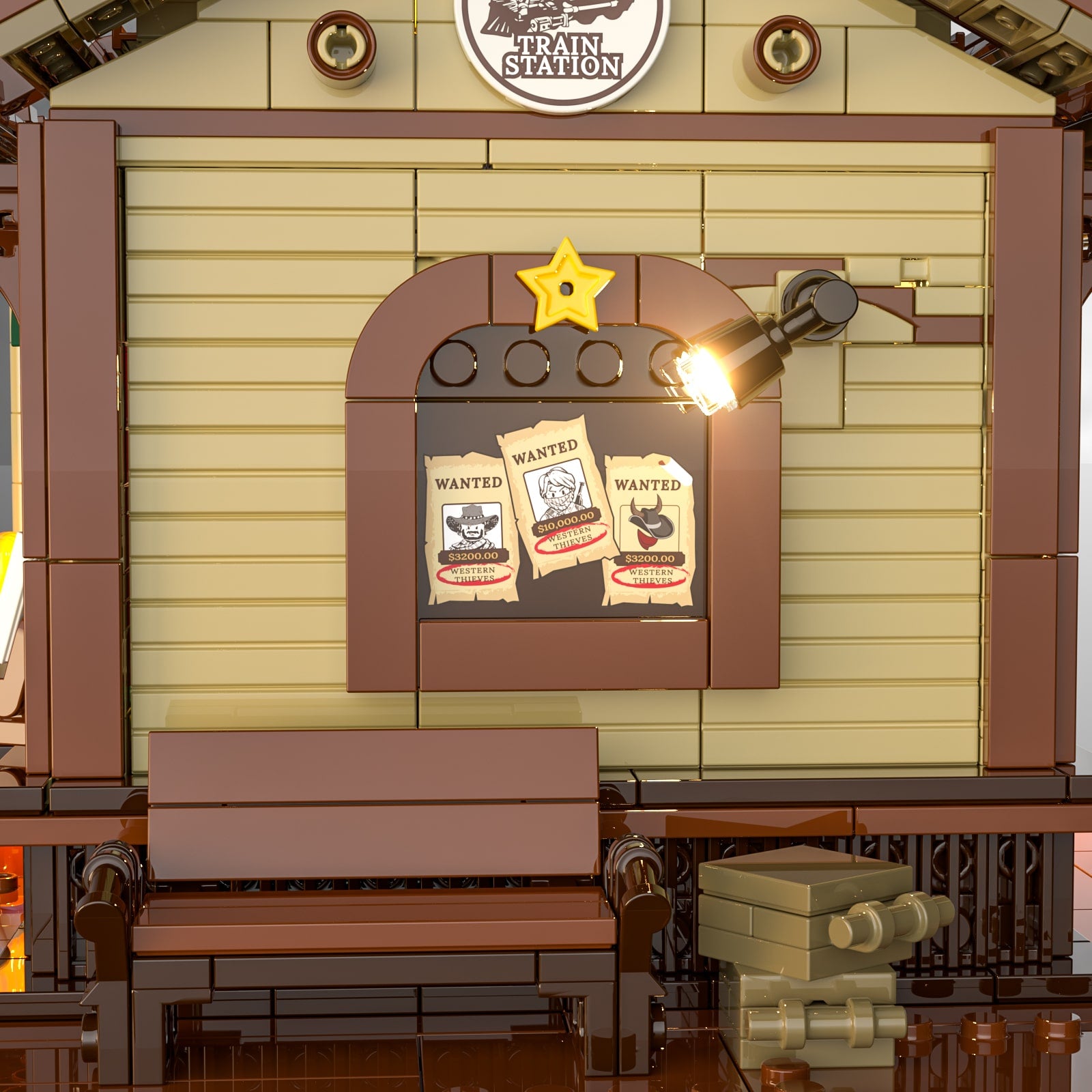 West Train Station 1974PCS - Happy Brick Land