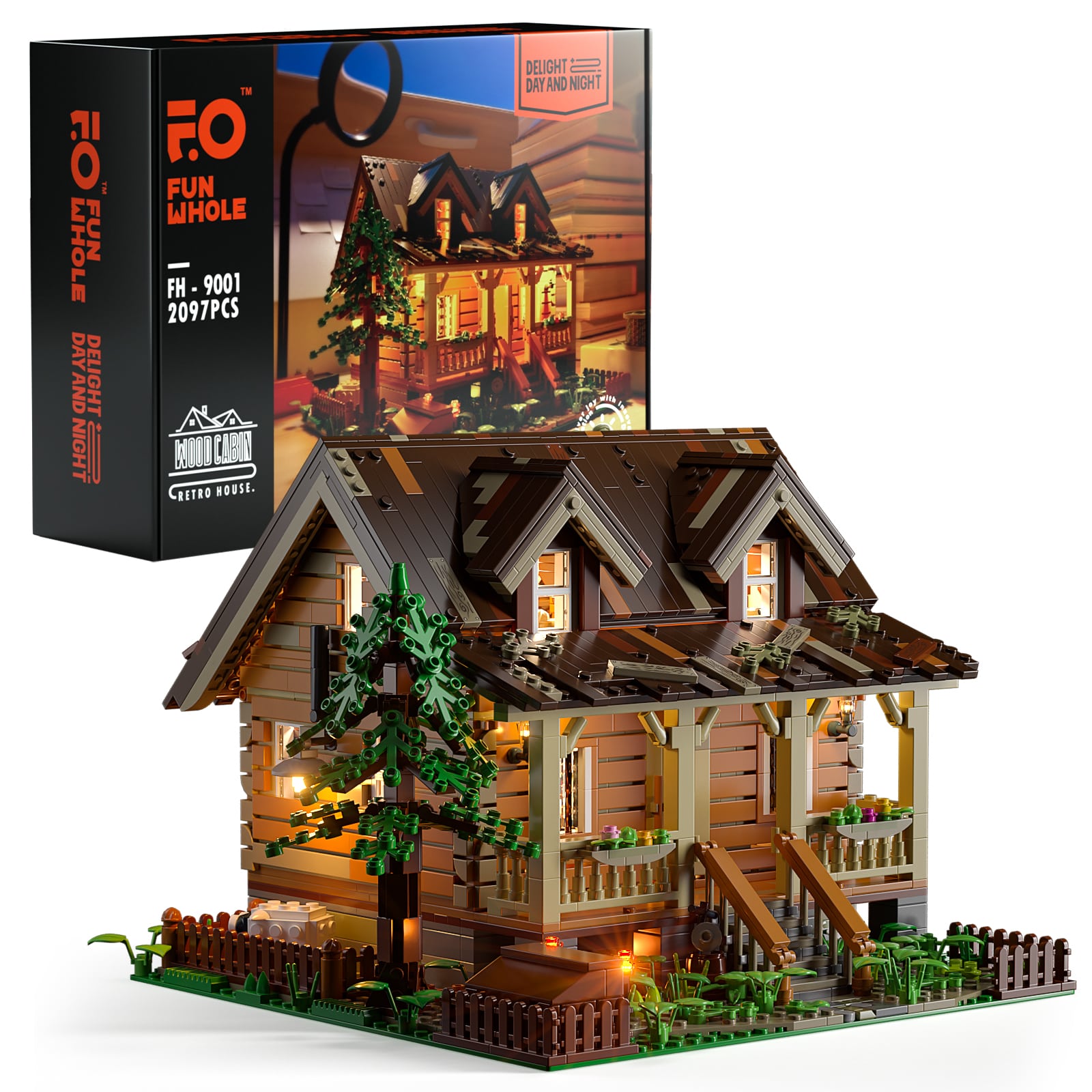 Wood Cabin 2097pcs - Happy Brick Land