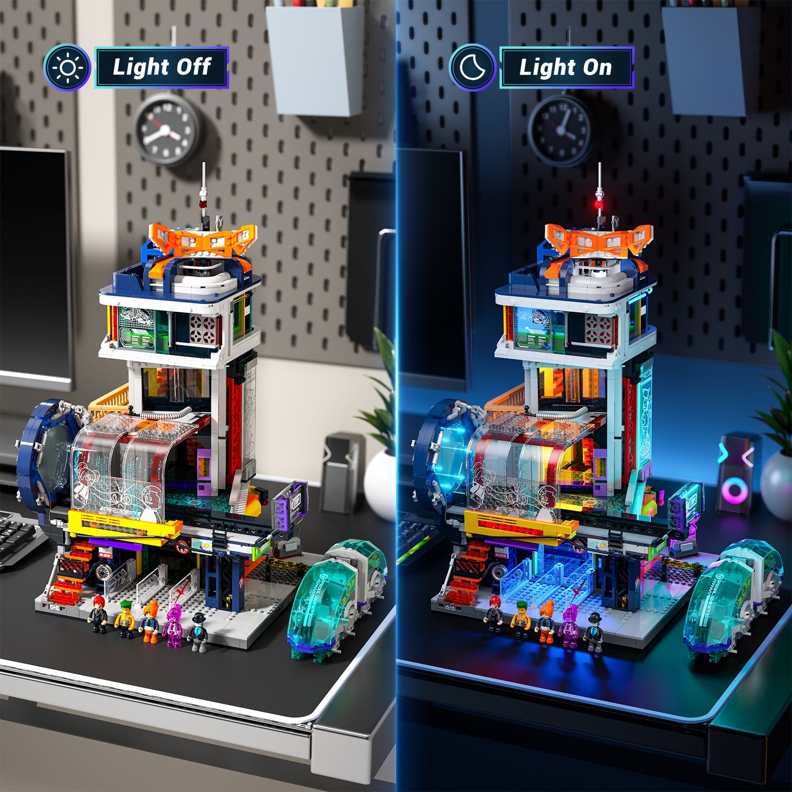 Lumibricks Floating Train Station (L9098) – Cyberpunk LED Display Build ...