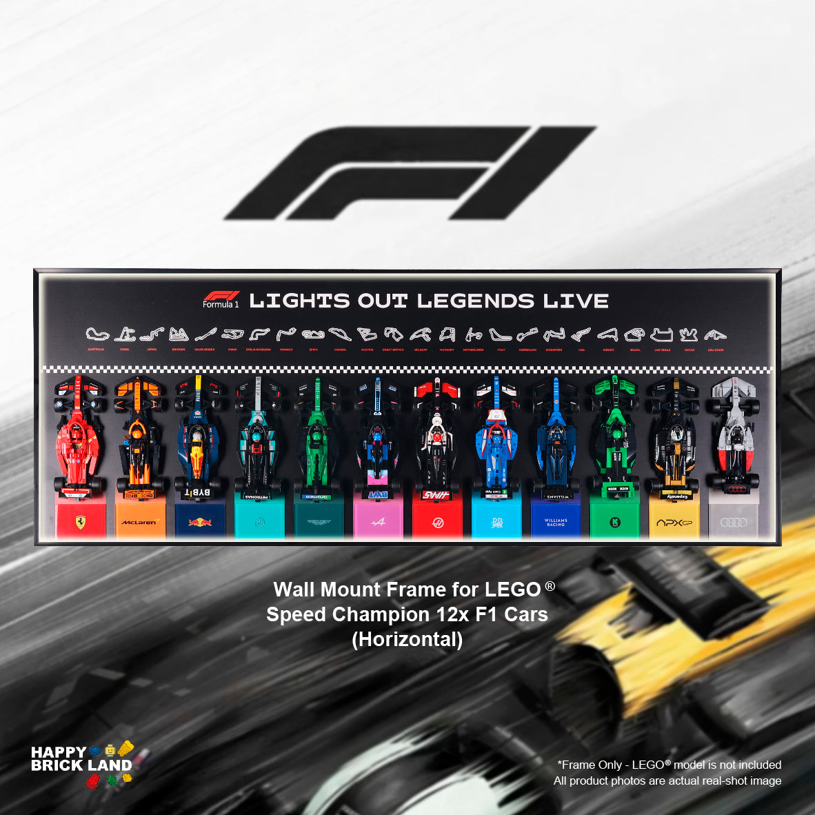 Wall Display Frame for 12xF1® Speed Champions F1 Cars Horizontal ...