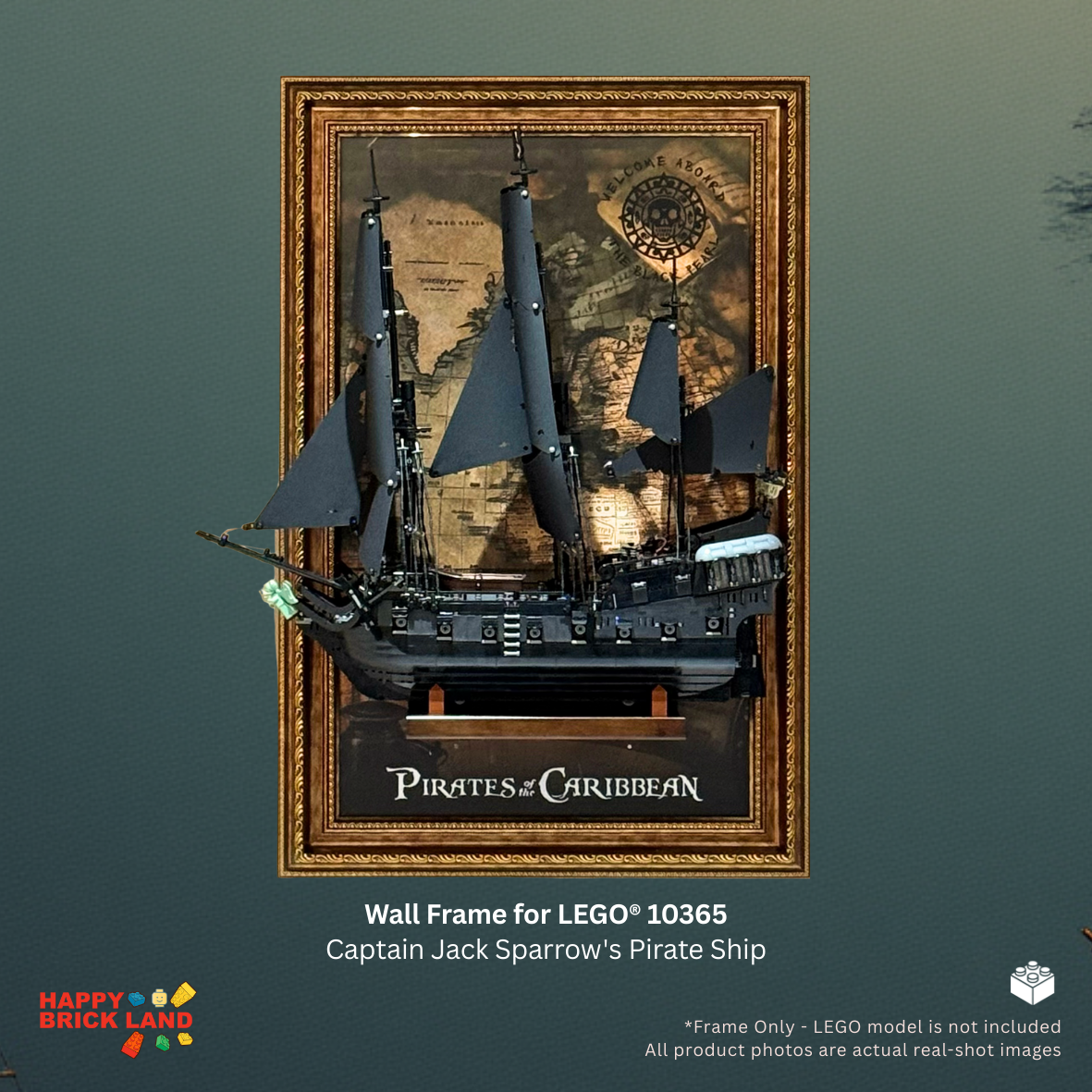 Wall Mount Display Frame for 10365 Captain Jack Sparrow's Pirate Ship