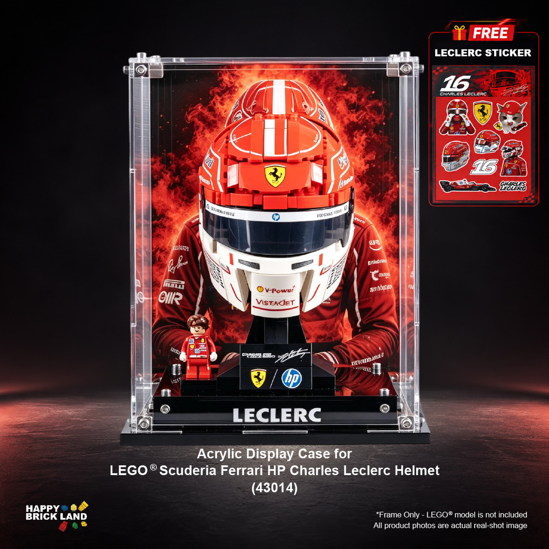 Acrylic Display Case for Editions F1 Ferrari Team Helmets 43014&43022